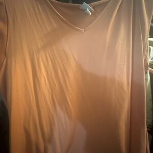 a new day Women's V-Neck shor Sleeve Top - Soft Peach